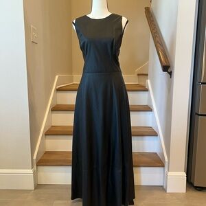 Chic Black Faux Leather Sleeveless Maxi Dress New With Tags